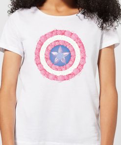 Marvel Captain America Flower Shield Women's T-Shirt - White - XXL - Blanc chez Zavvi FR image 5059479190427