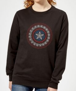 Marvel Captain America Oriental Shield Women's Sweatshirt - Black - 5XL - Noir chez Zavvi FR image 5059479191226