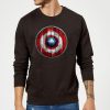 Marvel Captain America Wooden Shield Sweatshirt - Black - XXL - Noir chez Zavvi FR image 5059479192414