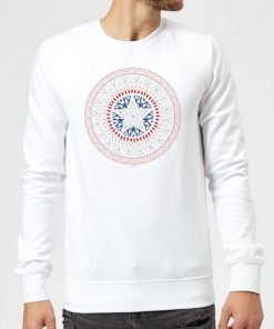 Marvel Captain America Oriental Shield Sweatshirt - White - XXL - Blanc chez Zavvi FR image 5059479192490