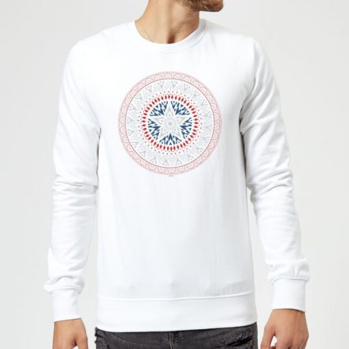 Marvel Captain America Oriental Shield Sweatshirt - White - XXL - Blanc chez Zavvi FR image 5059479192490