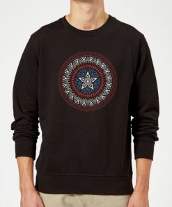 Marvel Captain America Oriental Shield Sweatshirt - Black - XXL - Noir chez Zavvi FR image 5059479192735