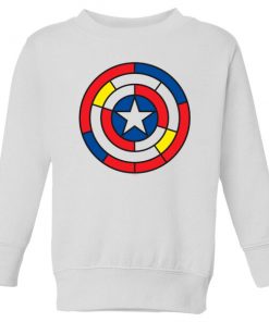 Marvel Captain America Stained Glass Shield Kids' Sweatshirt - White - 11-12 ans - Blanc chez Zavvi FR image 5059479193312