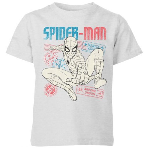 Spider-Man Far From Home Distressed Passport Kids' T-Shirt - Grey - 11-12 ans - Gris chez Zavvi FR image 5059479288216