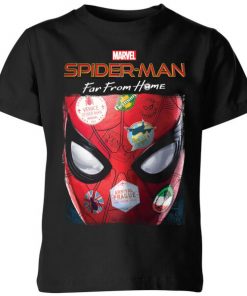 Spider-Man Far From Home Stickers Mask Kids' T-Shirt - Black - 11-12 ans - Noir chez Zavvi FR image 5059479288469