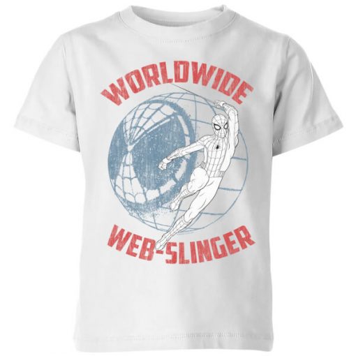 Spider-Man Far From Home Worldwide Web Slinger Kids' T-Shirt - White - 11-12 ans - Blanc chez Zavvi FR image 5059479288766