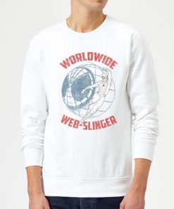 Spider-Man Far From Home Worldwide Web Slinger Sweatshirt - White - XXL - Blanc chez Zavvi FR image 5059479290646