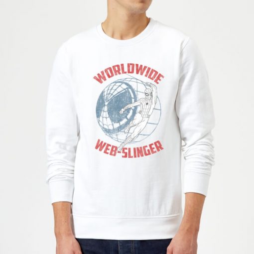 Spider-Man Far From Home Worldwide Web Slinger Sweatshirt - White - XXL - Blanc chez Zavvi FR image 5059479290646