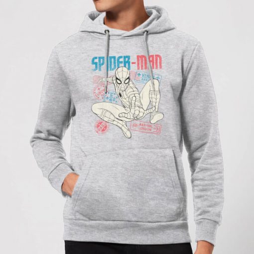 Spider-Man Far From Home Distressed Passport Hoodie - Grey - M - Gris chez Zavvi FR image 5059479291568