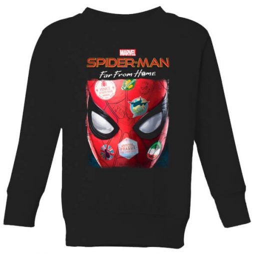 Spider-Man Far From Home Stickers Mask Kids' Sweatshirt - Black - 11-12 ans - Noir chez Zavvi FR image 5059479292398