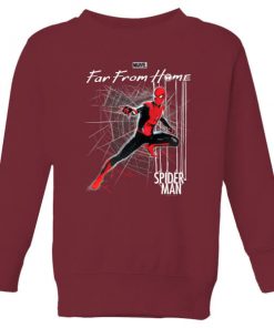 Spider-Man Far From Home Web Tech Kids' Sweatshirt - Burgundy - 11-12 ans - Bourgogne chez Zavvi FR image 5059479292640